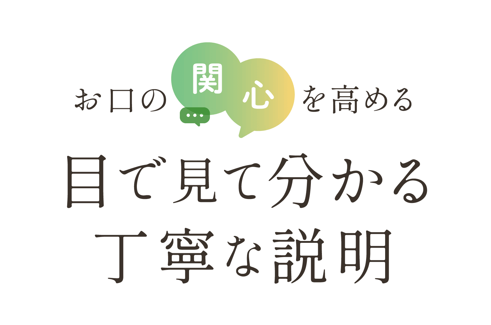 お口の関心を高める 目絵で見てわかる丁寧な説明