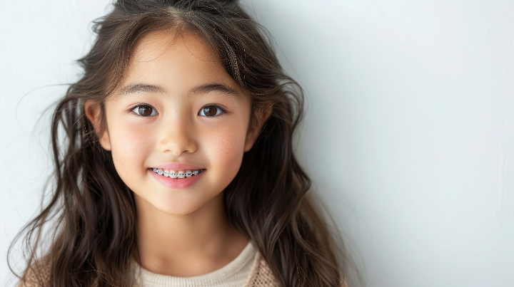 矯正治療をしている子ども