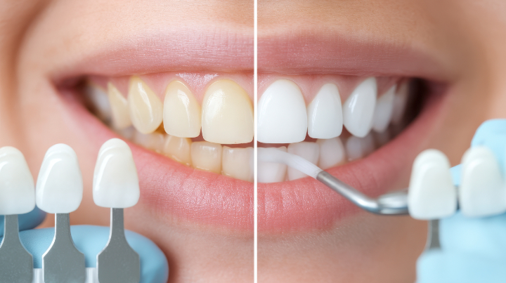 ホワイトニングの施術の様子