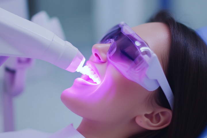 オフィスホワイトニングの施術の様子